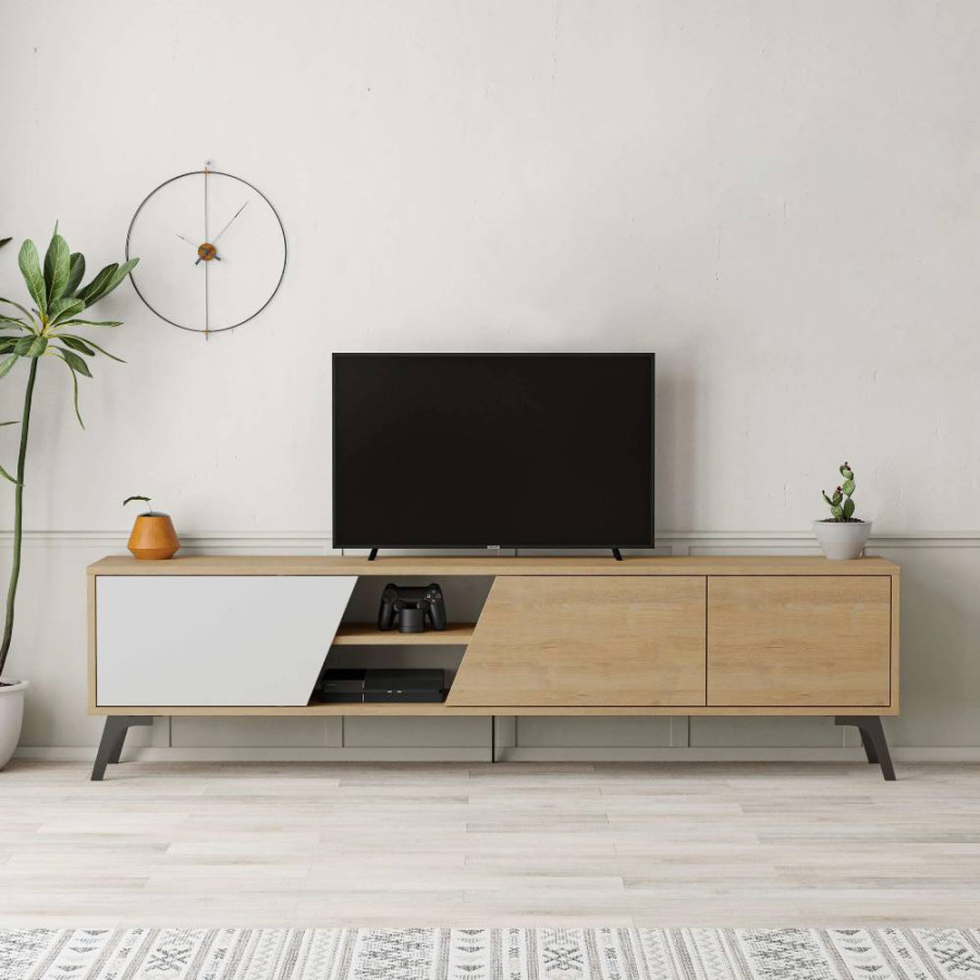 KOMODA ZA TV FIONA 180X35,6X48CM SONOMA/BIJELA