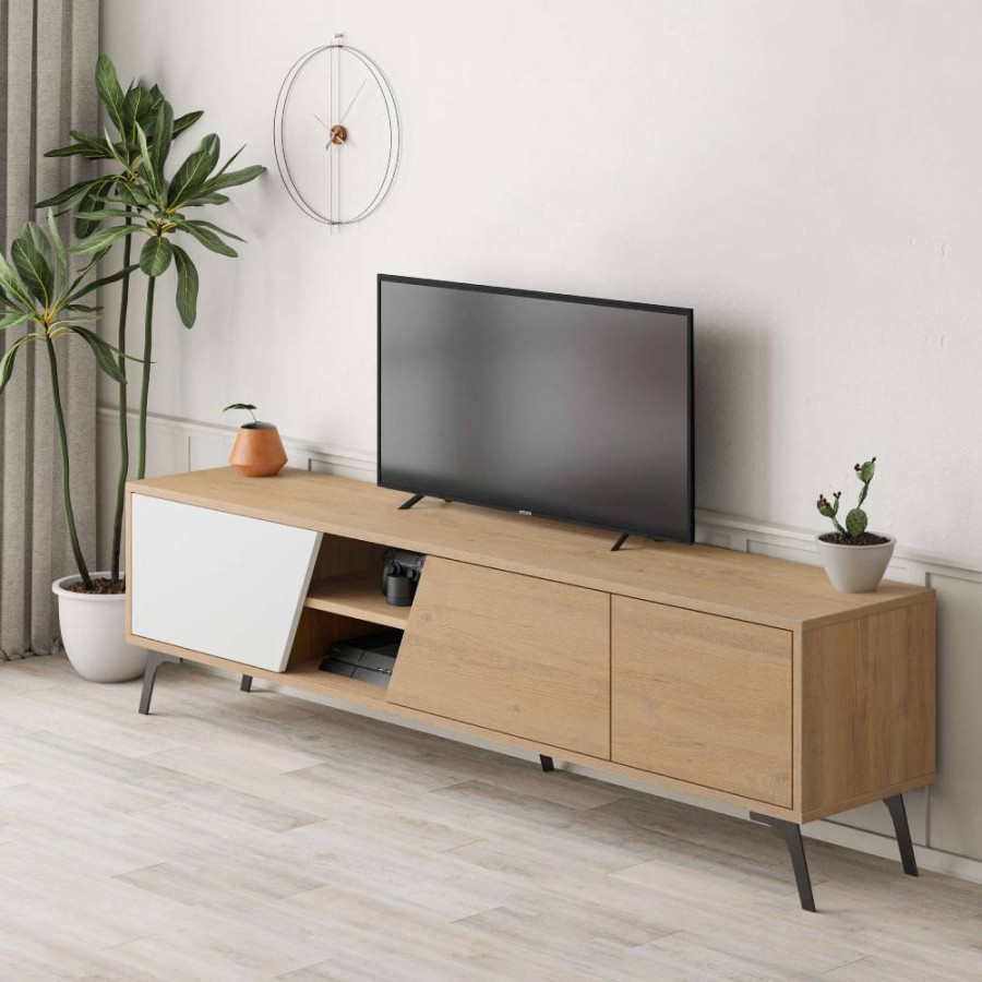 KOMODA ZA TV FIONA 180X35,6X48CM SONOMA/BIJELA