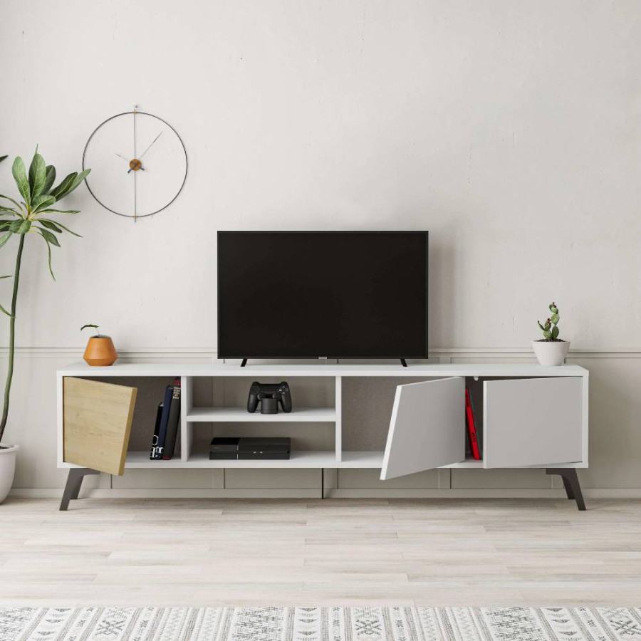 KOMODA ZA TV FIONA 180X35,6X48CM BIJELA/SONOMA