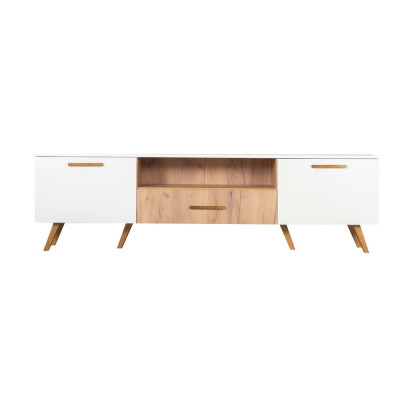 KOMODA TROPIC 4 200X42X57CM ZLATNI HRAST/BIJELA