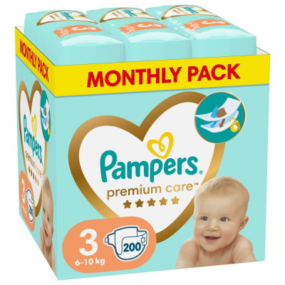 PAMPERS PREMIUM PELENE 3 200KOM MSB 6-10KG