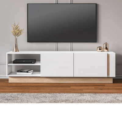 KOMODA ZA TV CAMILLO 160X45X35CM BIJELA VISOKI SJAJ/SONOMA