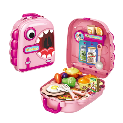 IGRAČKA POSUĐE I NAMIRNICE U KOFERU 25PCS PINK DINOSAURUS