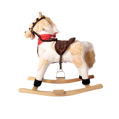 PLIŠANI KONJ NA LJULJANJE BEIGE REAL HORSE
