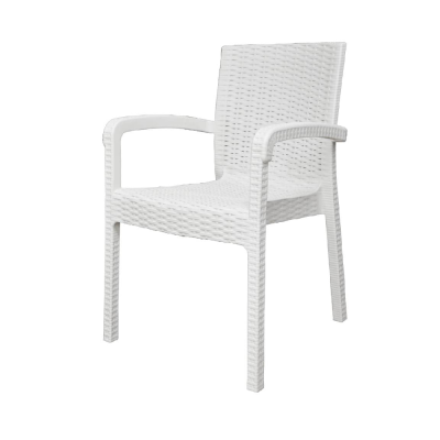 STOLICA ZA VRT 57X56X87CM BIJELA RATTAN