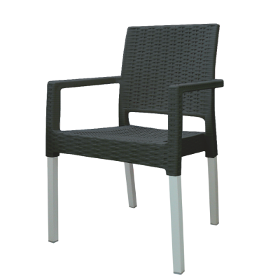 STOLICA ZA VRT 56X56,5X88CM ANTRACIT RATTAN LUX