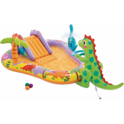 BAZEN IGRAONICA SA TOBOGANOM 157X201X69CM DINOSAURS