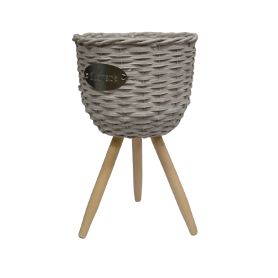 SAKSIJA PLET. FI20CM H-32CM SA DRVENA NOGICAMA