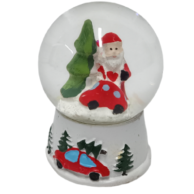 DEKORACIJA NOVOGODIŠNJA 6CM KUGLA SNOW SANTA CLAUS