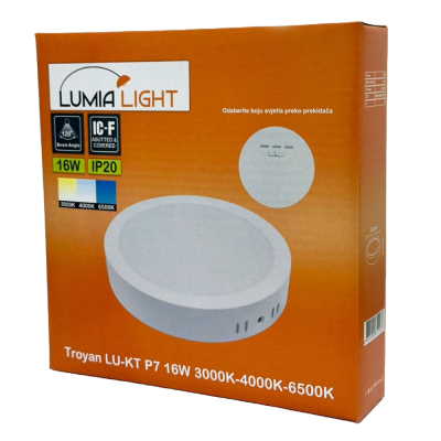 PANEL LED 16W NADGRADNI OKRUGLI DOWNLIGHT TROYAN LUMIA LIGHT LU-KT P7 3000K-6500K
