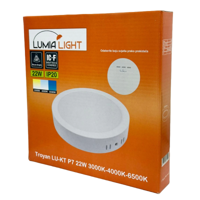 PANEL LED 22W NADGRADNI OKRUGLI DOWNLIGHT TROYAN LUMIA LIGHT LU-KT P7 3000K-6500K