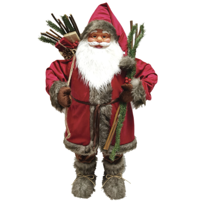 DEKORACIJA NOVOGODIŠNJA PLIŠANA 75CM SANTA CLAUS BROWN