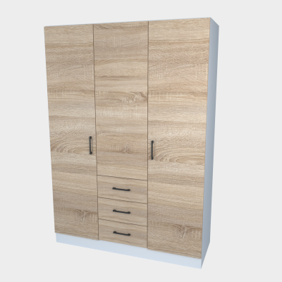 ORMAR SAM 16 135X50X192 CM 3V3L BIJELO-SONOMA -02227184/OR0001