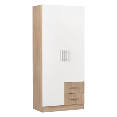 ORMAR SAM 15 80X50X185 CM 2V2LP SONOMA-BIJELO -1223973/OR0038