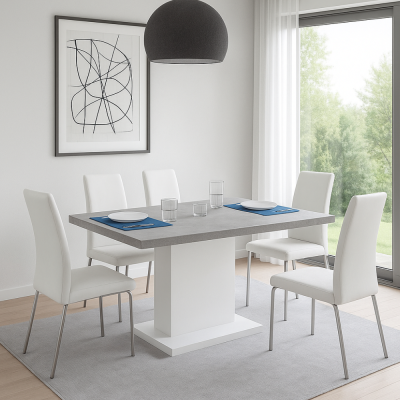 TRPEZARIJSKI STO ANKONA 138X74X80CM BIJELA/BETON