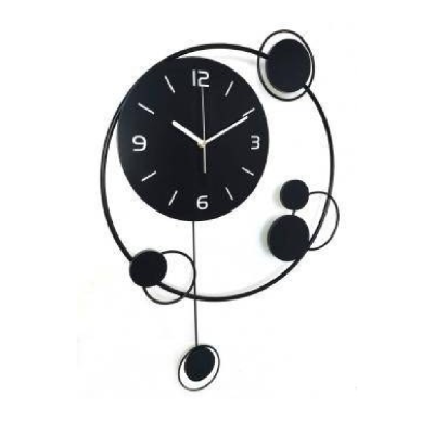 ZIDNI  SAT 65X45CM MET. CRNI