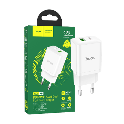 HOCO PUNJAČ ZA MOBITEL TYPE-C+USB 20W