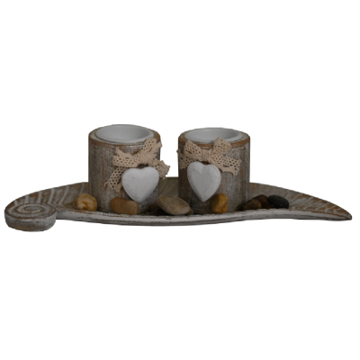 SVIJEĆNJAK  NA TACNI 3/1 24X11,5X7CM