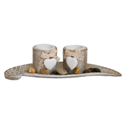 SVIJEĆNJAK  NA TACNI 3/1 24X11,5X7CM