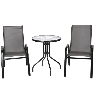 BALKONSKI SET 3/1 CRNI METALNI
