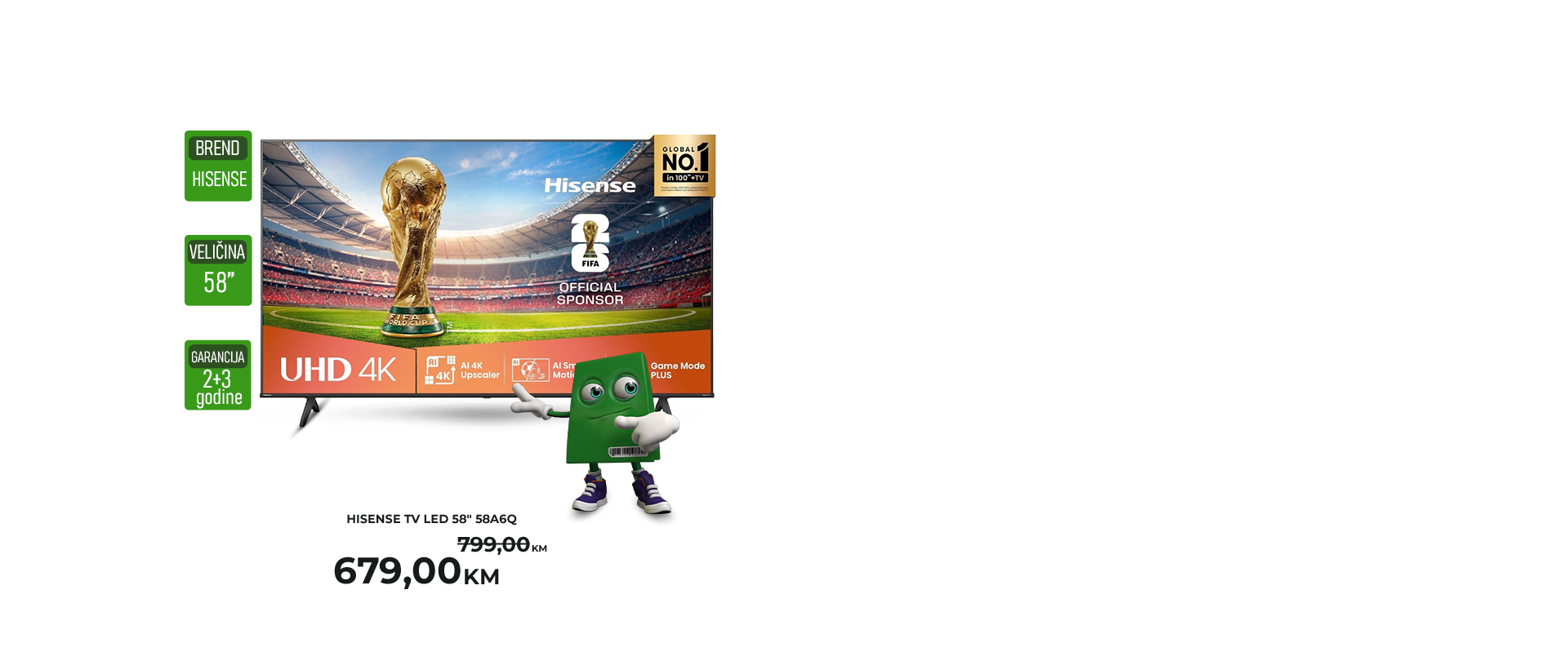 HISENSE TV LED 58" 58A6Q